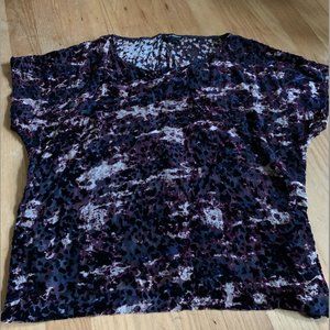 Club Monaco Velour Pattern Capped Sleeve Top